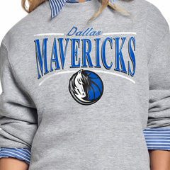 NBA Dallas Mavericks Starter Women's Arch Stripe Fleece Crewneck Sweatshirt sale
