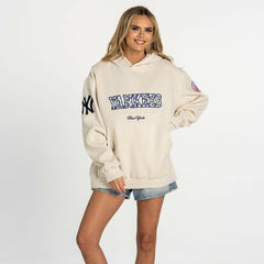 MLB New York Yankees The Wild Collective Women's Oversized Cord Hoodie