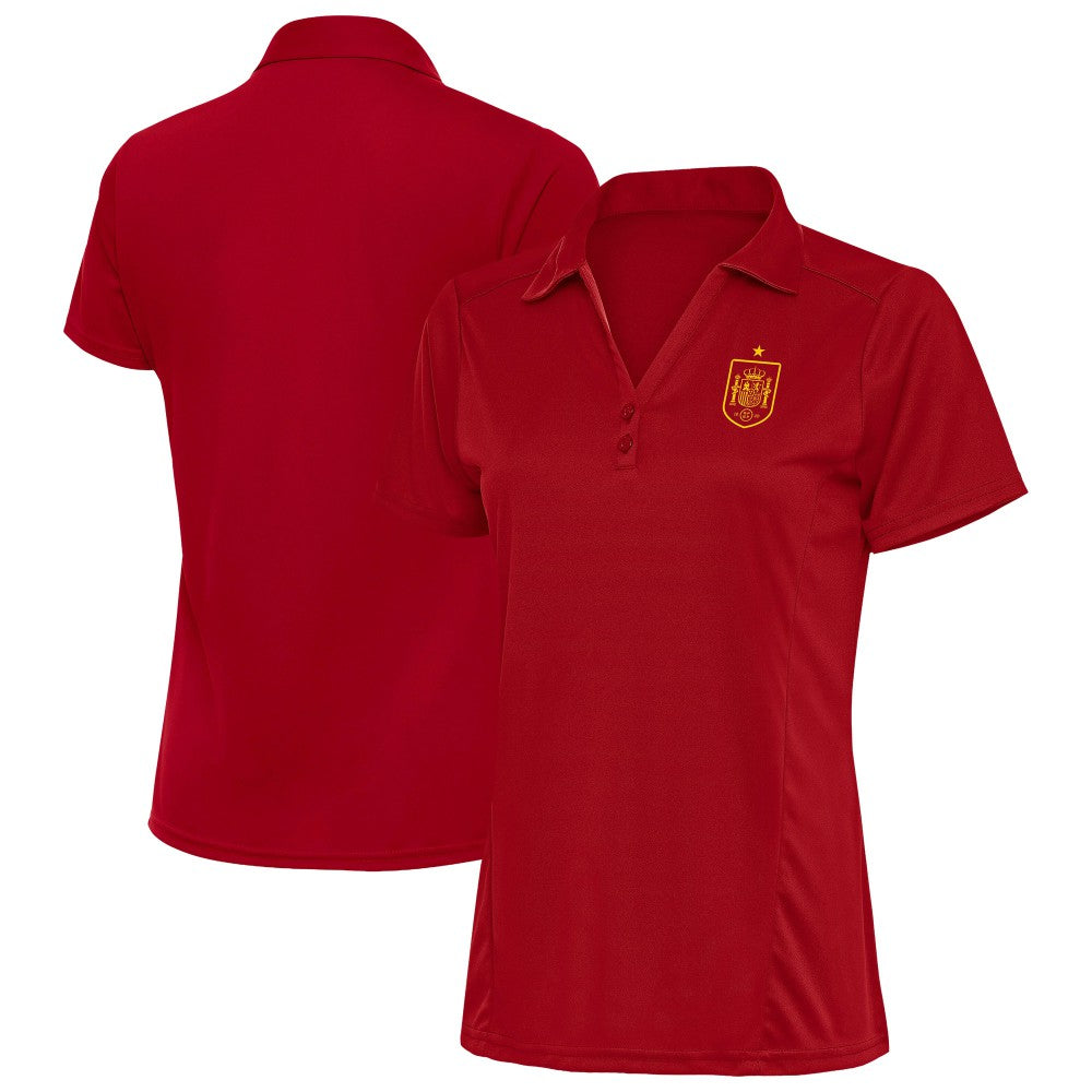 Spain National Team Antigua Women's Statement Y-Neck Polo -  Red