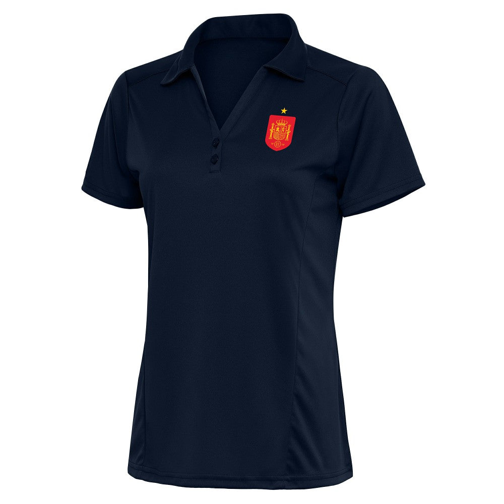 Spain National Team Antigua Women's Statement Y-Neck Polo -  Navy