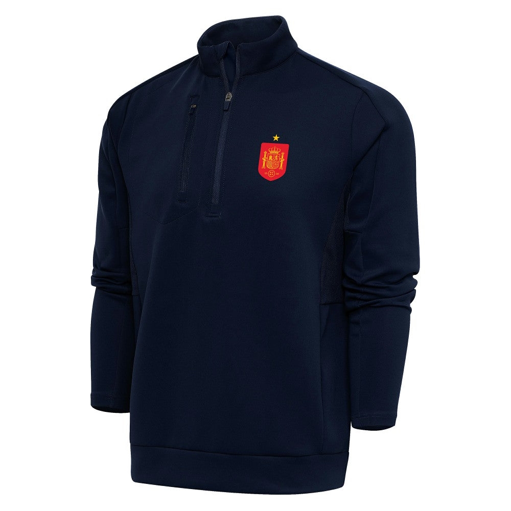 Spain National Team Antigua Genesis Quarter-Zip Pullover -  Navy