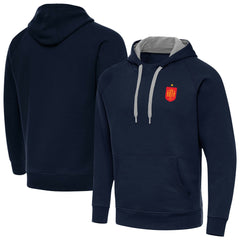 Spain National Team Antigua Takeover Fleece Raglan Hoodie -  Navy