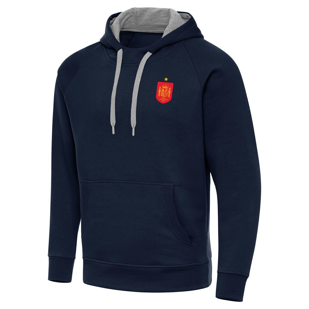 Spain National Team Antigua Takeover Fleece Raglan Hoodie -  Navy
