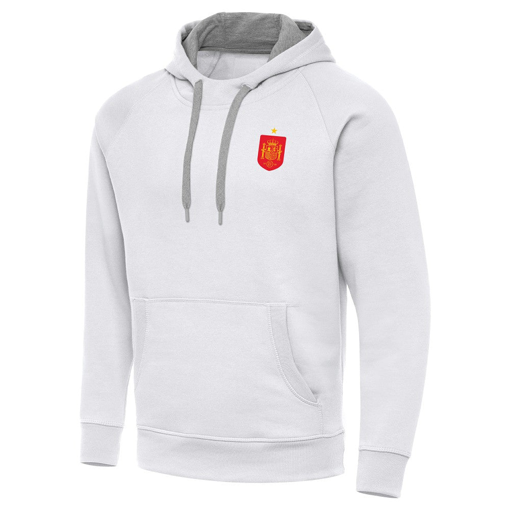 Spain National Team Antigua Takeover Fleece Raglan Hoodie -  White
