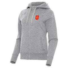 Spain National Team Antigua Women's Takeover Fleece Raglan Full-Zip Hoodie -  Heather Gray