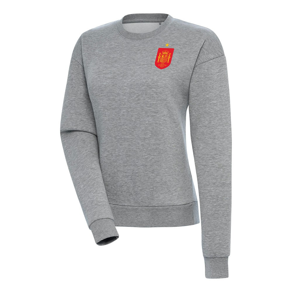 Spain National Team Antigua Women's Takeover Fleece Sweatshirt -  Heather Gray