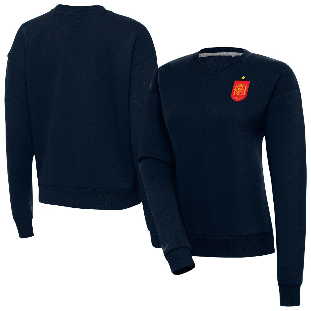 Spain National Team Antigua Women's Takeover Fleece Sweatshirt -  Navy