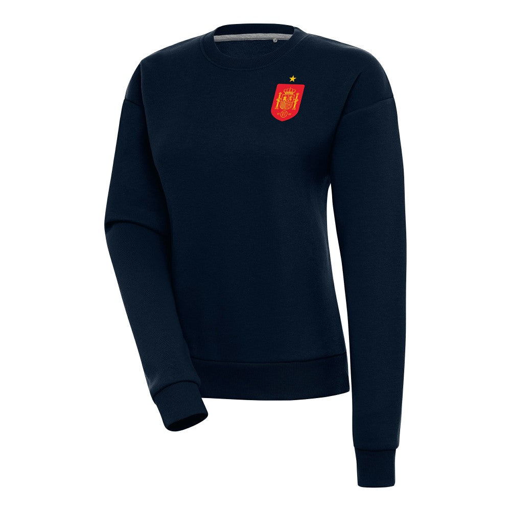 Spain National Team Antigua Women's Takeover Fleece Sweatshirt -  Navy