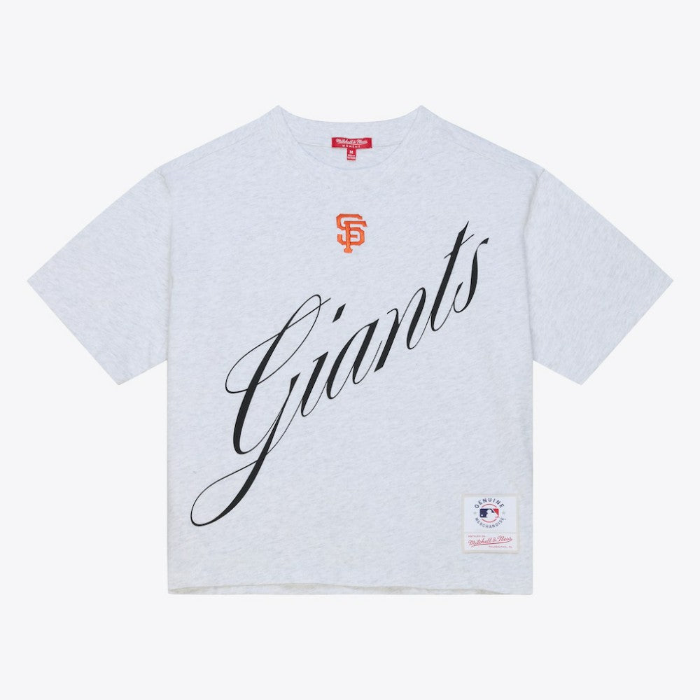 MLB San Francisco Giants Mitchell & Ness Women's Script Cropped Boxy T-Shirt