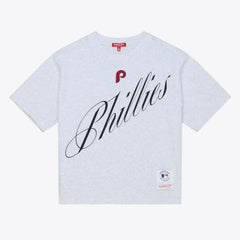 MLB Philadelphia Phillies Mitchell & Ness Women's Script Cropped Boxy T-Shirt