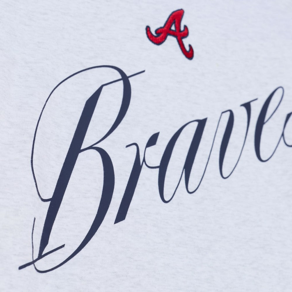 MLB Atlanta Braves Mitchell & Ness Women's Script Cropped Boxy T-Shirt