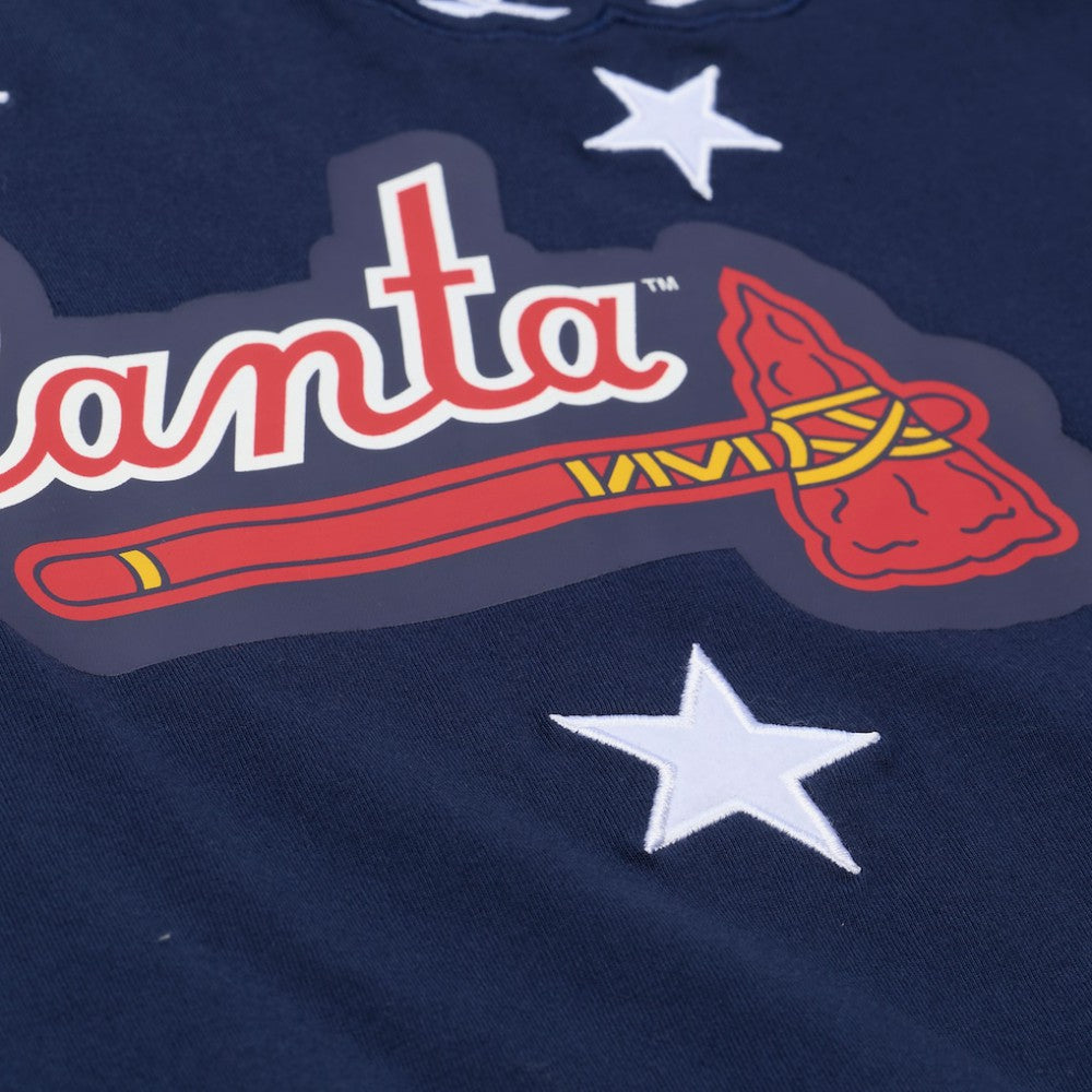 MLB Atlanta Braves Mitchell & Ness Women's Pep Rally Cropped Boxy T-Shirt