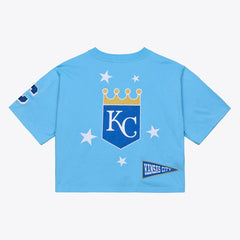 MLB Kansas City Royals Mitchell & Ness Women's Pep Rally Cropped Boxy T-Shirt