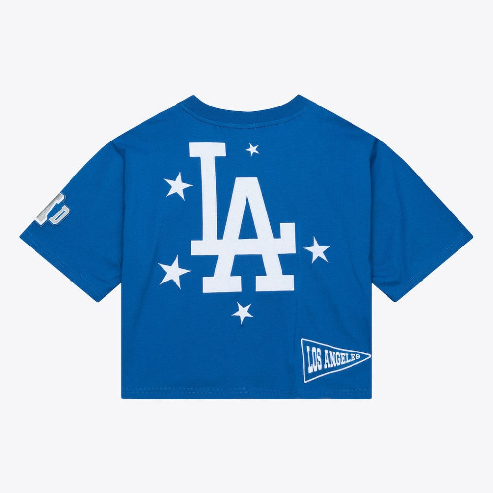 MLB Los Angeles Dodgers Mitchell & Ness Women's Pep Rally Cropped Boxy T-Shirt