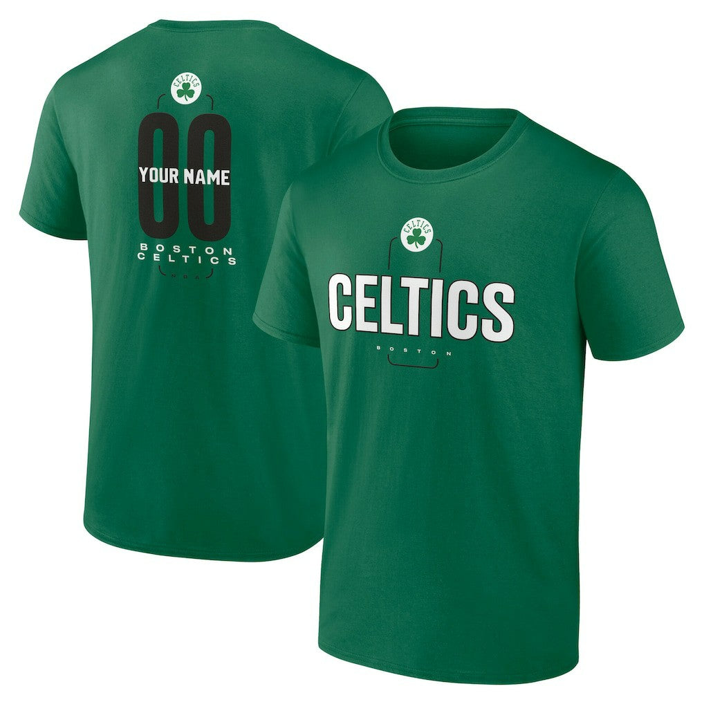 NBA Boston Celtics Center Court Name & Number Custom T-Shirt