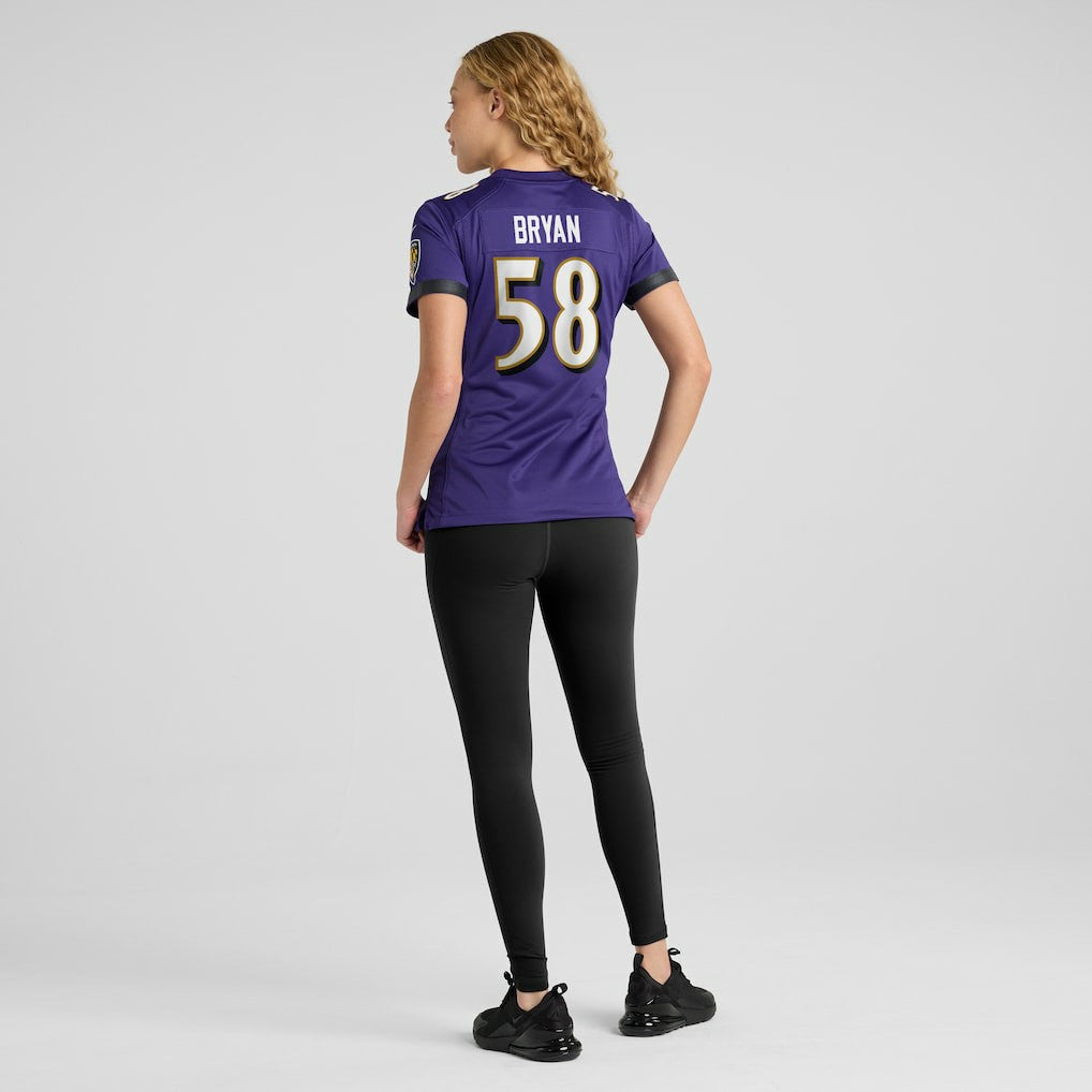 Taven Bryan  Women's Team Game Jersey - Baltimore Ravens