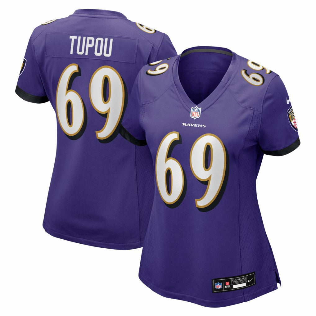 Josh Tupou  Women's Team Game Jersey - Baltimore Ravens