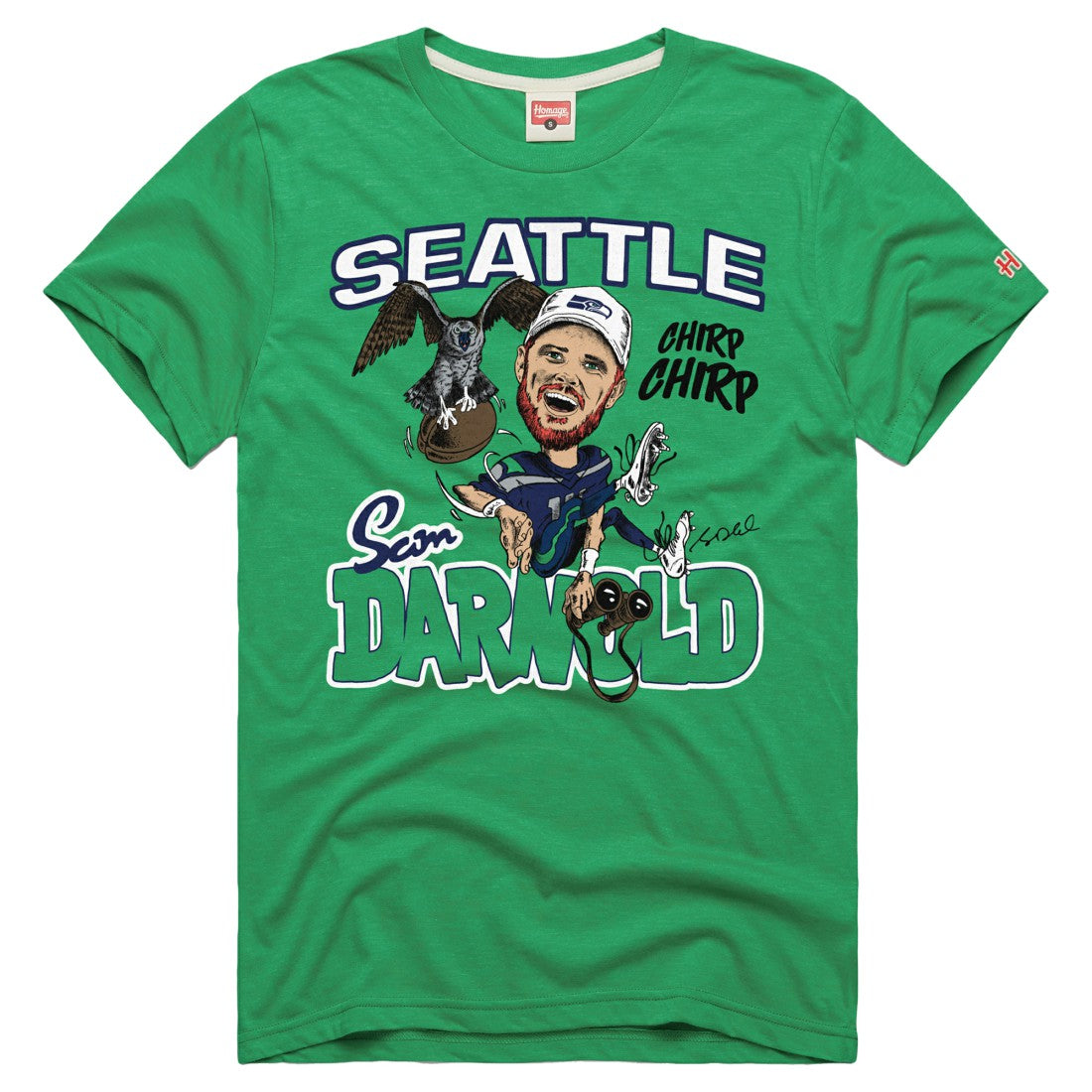 Sam Darnold  Homage Unisex Caricature Player Graphic Tri-Blend T-Shirt - Seattle Seahawks