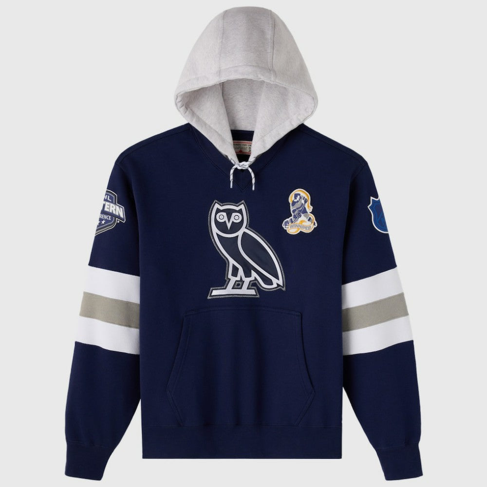 NHL Navy Winnipeg Jets OVO x NHL Fleece Hoodie