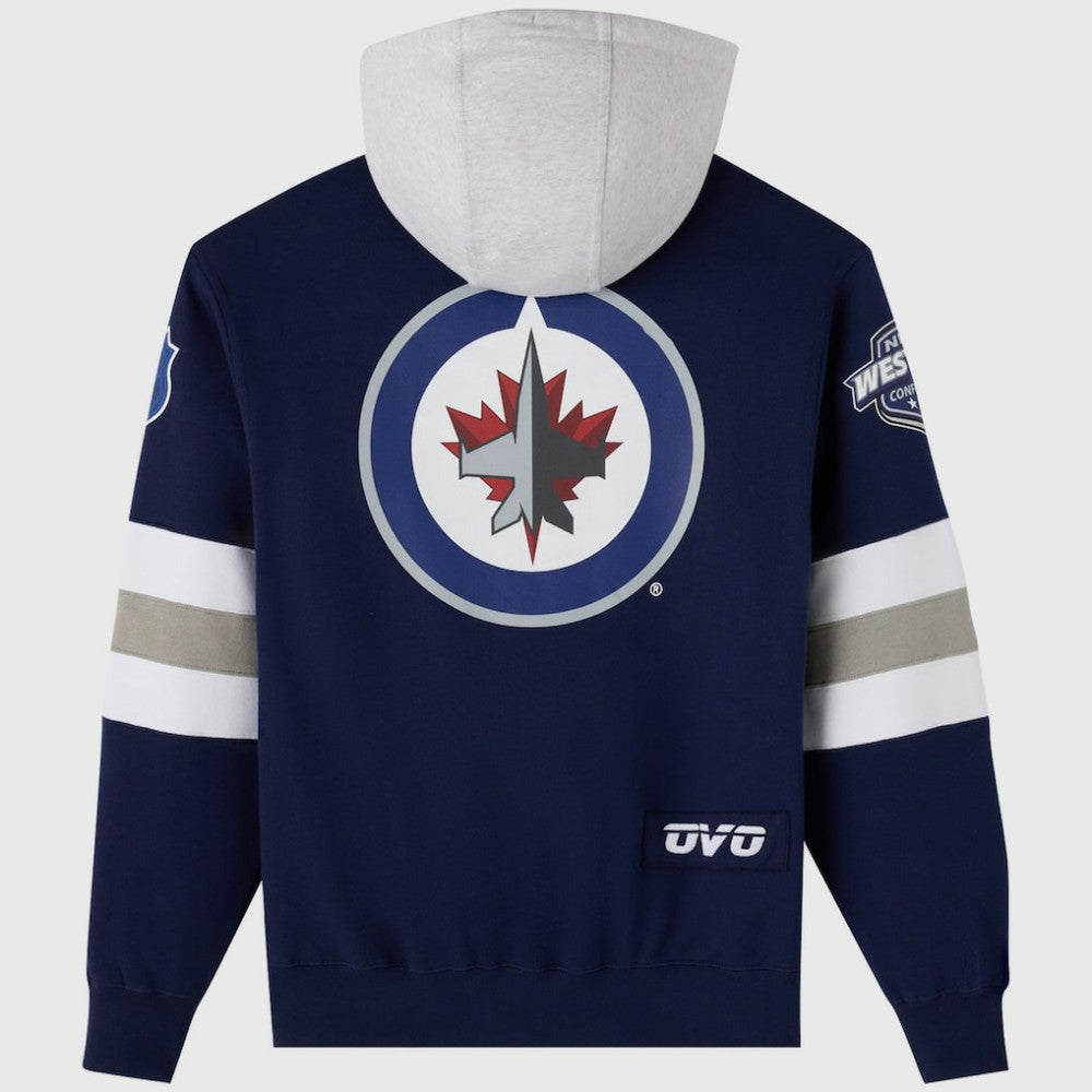 NHL Navy Winnipeg Jets OVO x NHL Fleece Hoodie