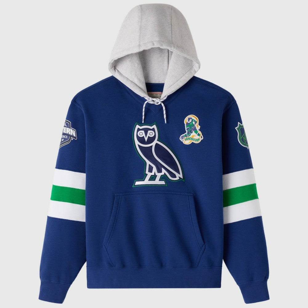 NHL Blue Vancouver Canucks OVO x NHL Fleece Hoodie