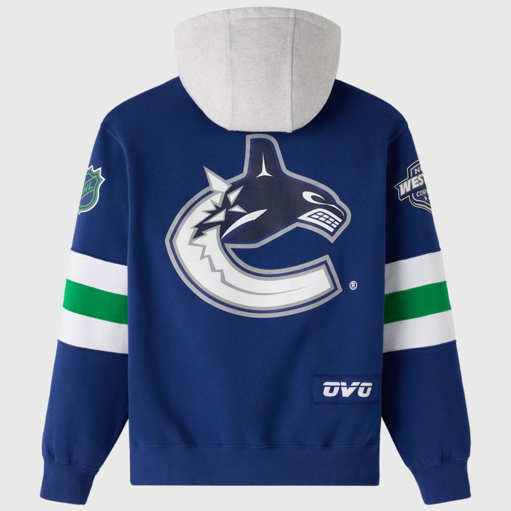 NHL Blue Vancouver Canucks OVO x NHL Fleece Hoodie