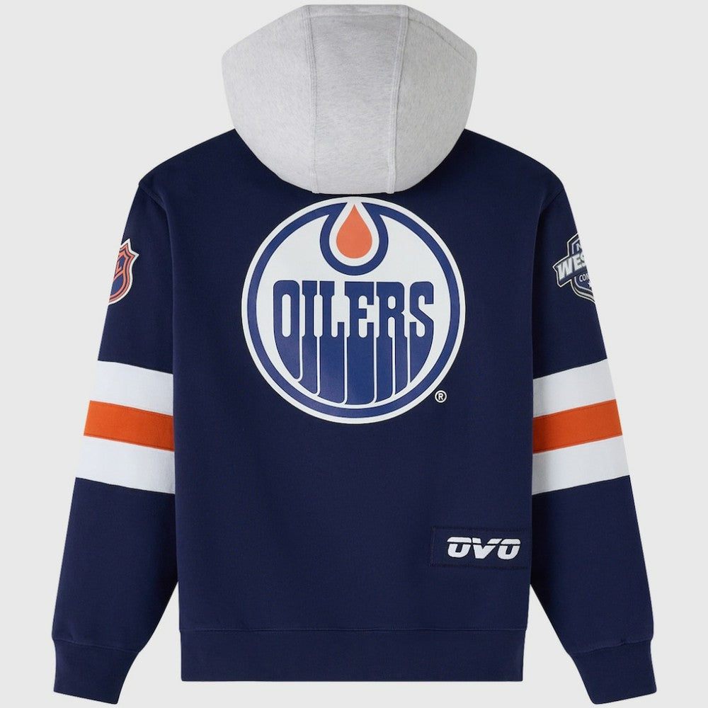 NHL Navy Edmonton Oilers OVO x NHL Fleece Hoodie