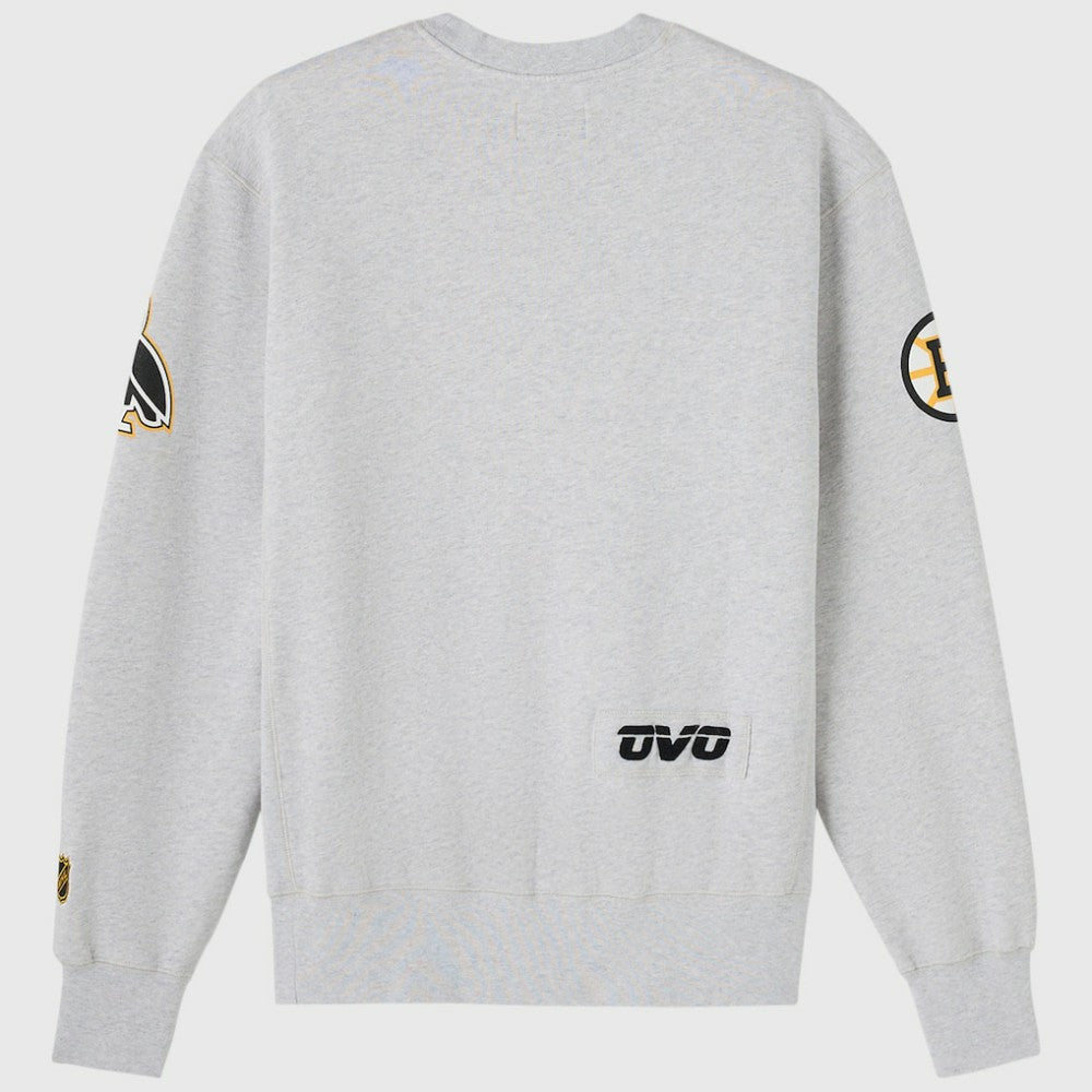 NHL Heather Gray Boston Bruins OVO x NHL Fleece Sweatshirt