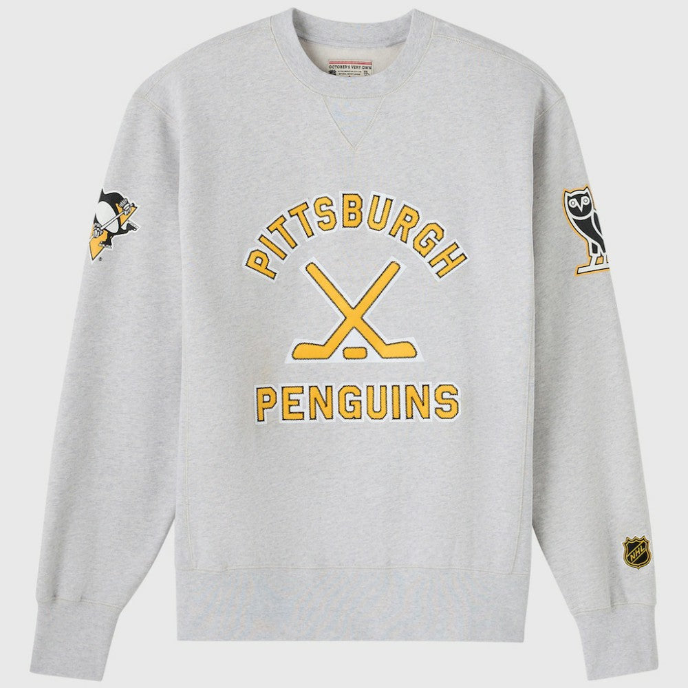 NHL Heather Gray Pittsburgh Penguins OVO x NHL Fleece Sweatshirt