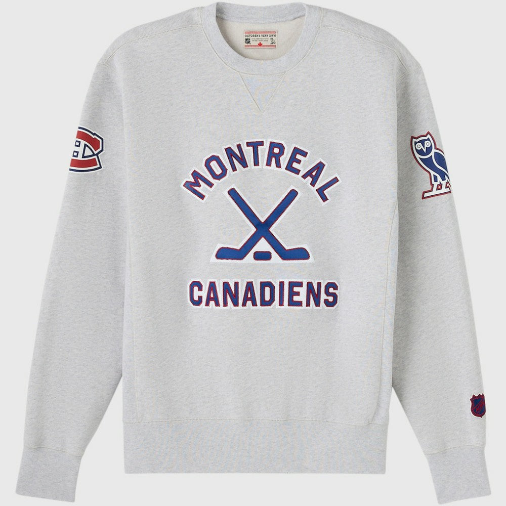 NHL Heather Gray Montreal Canadiens OVO x NHL Fleece Sweatshirt