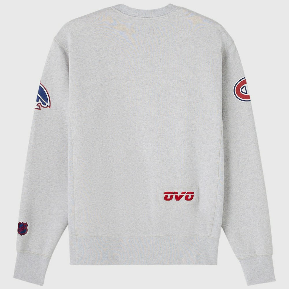 NHL Heather Gray Montreal Canadiens OVO x NHL Fleece Sweatshirt