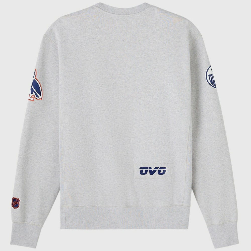 NHL Heather Gray Edmonton Oilers OVO x NHL Fleece Sweatshirt