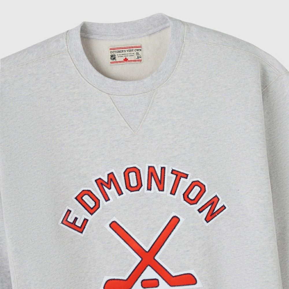 NHL Heather Gray Edmonton Oilers OVO x NHL Fleece Sweatshirt