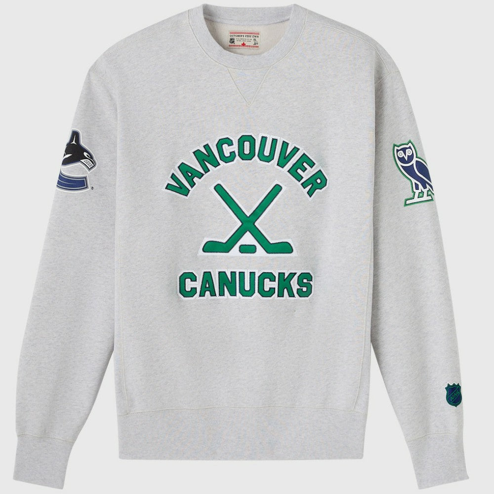 NHL Heather Gray Vancouver Canucks OVO x NHL Fleece Sweatshirt