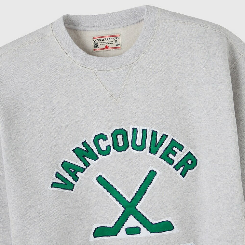 NHL Heather Gray Vancouver Canucks OVO x NHL Fleece Sweatshirt