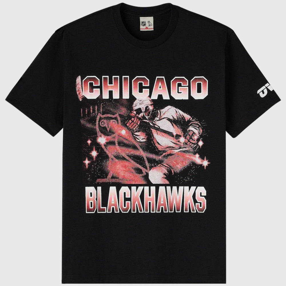 NHL Black Chicago Blackhawks OVO x NHL Graphic T-Shirt