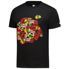 NHL Black Chicago Blackhawks Starter Logo Collage T-Shirt