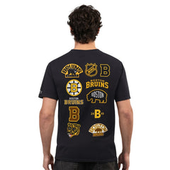 NHL Black Boston Bruins Starter Logo Collage T-Shirt