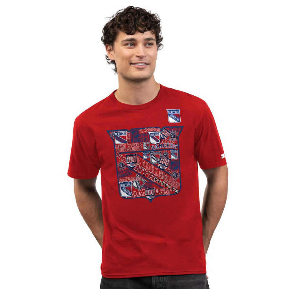 NHL Red New York Rangers Starter Logo Collage T-Shirt