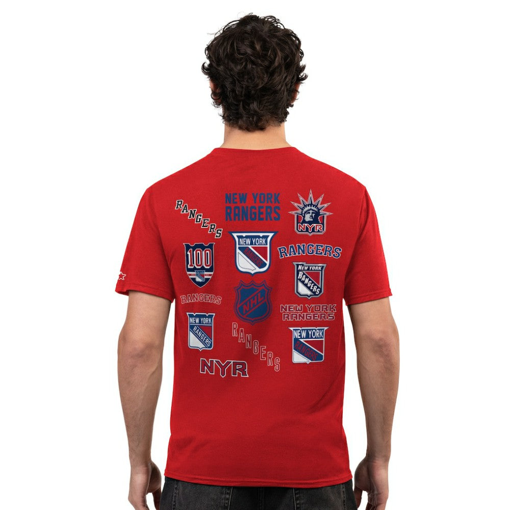 NHL Red New York Rangers Starter Logo Collage T-Shirt