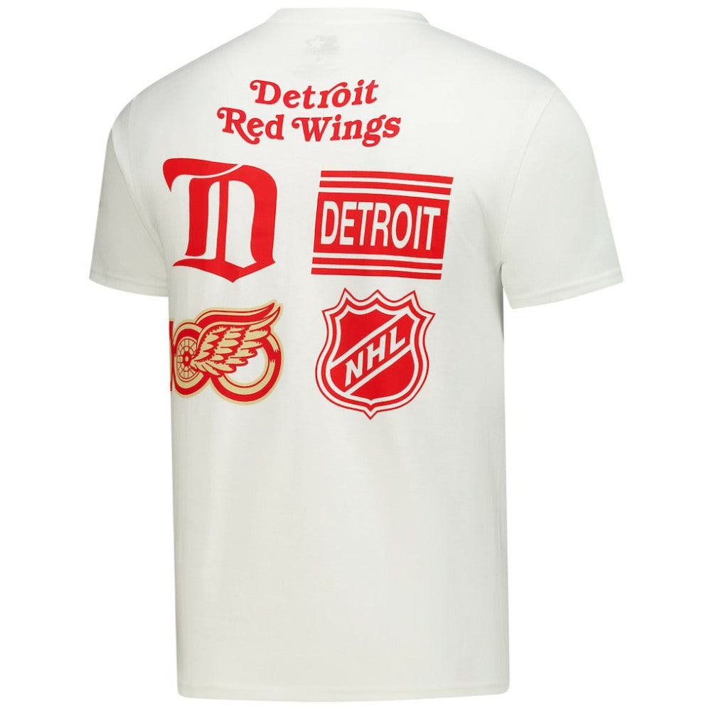 NHL White Detroit Red Wings Starter Logo Collage T-Shirt