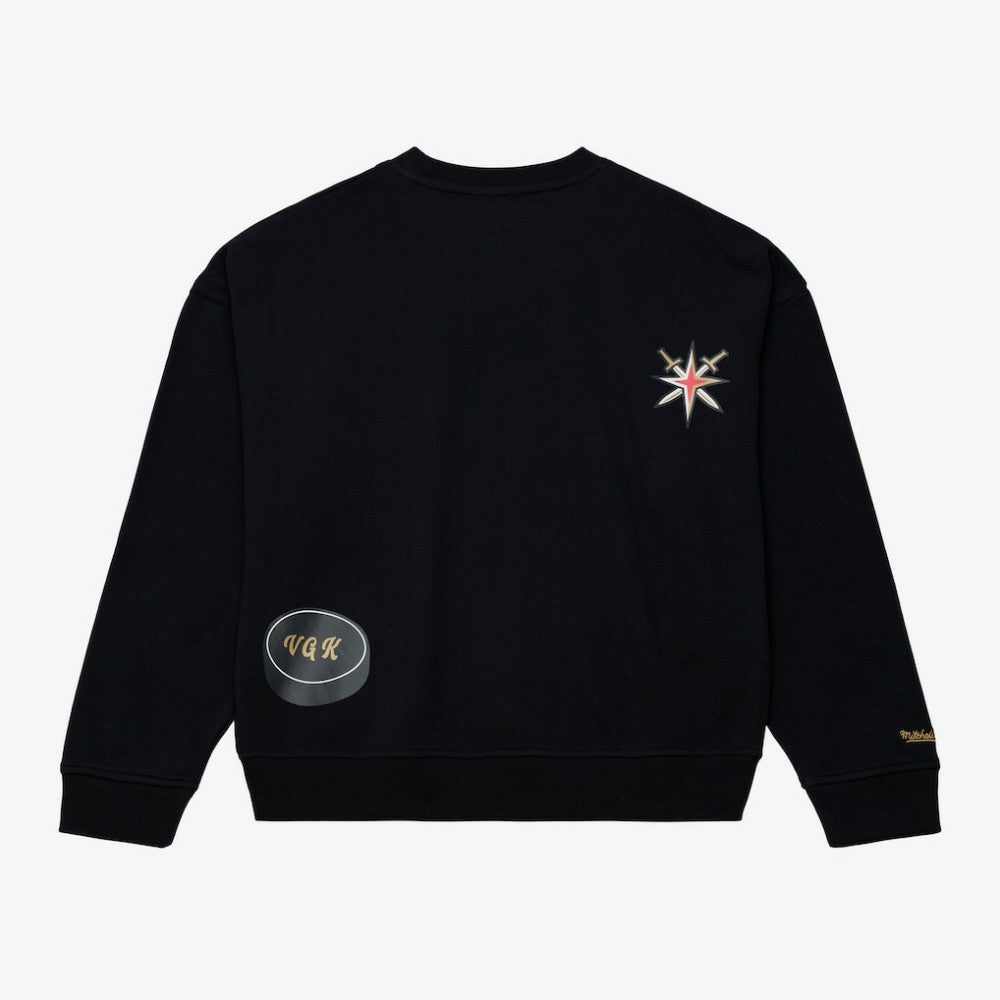 NHL Black Vegas Golden Knights Mitchell & Ness Women's Crewneck Sweatshirt