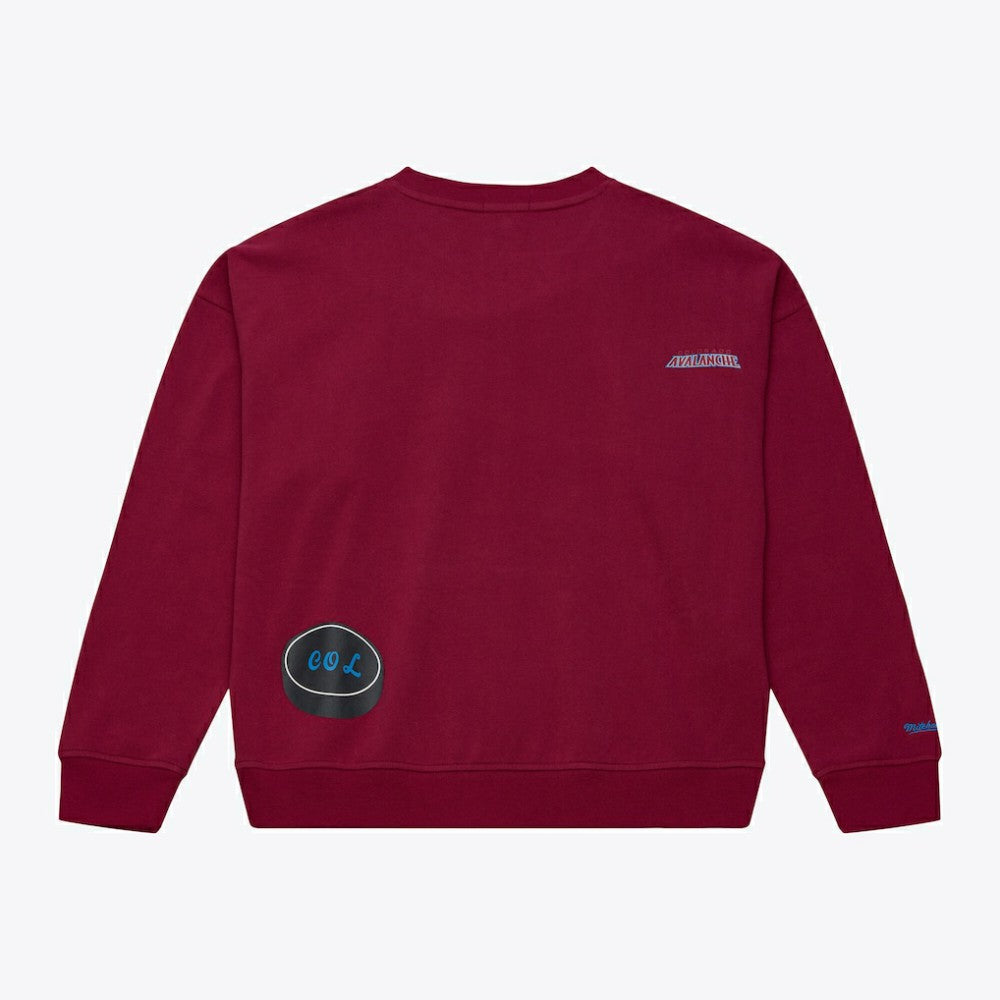 NHL Maroon Colorado Avalanche Mitchell & Ness Women's Crewneck Sweatshirt
