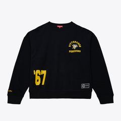 NHL Black Pittsburgh Penguins Mitchell & Ness Women's Crewneck Sweatshirt