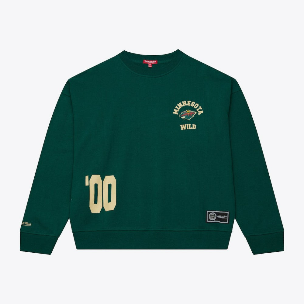 NHL Green Minnesota Wild Mitchell & Ness Women's Crewneck Sweatshirt