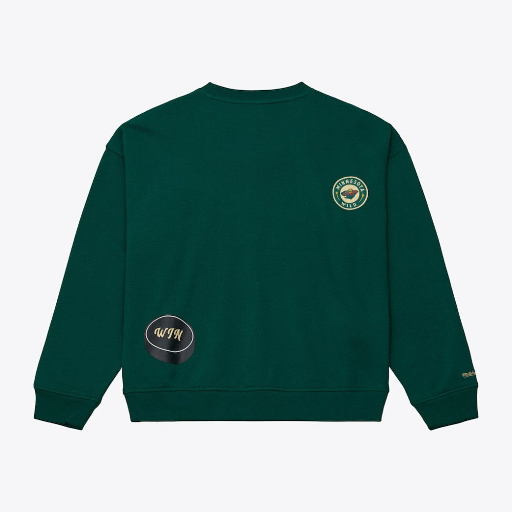 NHL Green Minnesota Wild Mitchell & Ness Women's Crewneck Sweatshirt