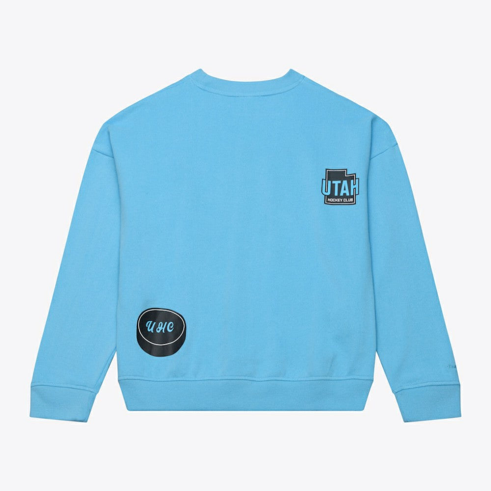 NHL Blue Utah Mammoth Mitchell & Ness Women's Crewneck Sweatshirt