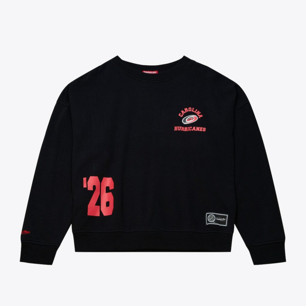 NHL Black Carolina Hurricanes Mitchell & Ness Women's Crewneck Sweatshirt