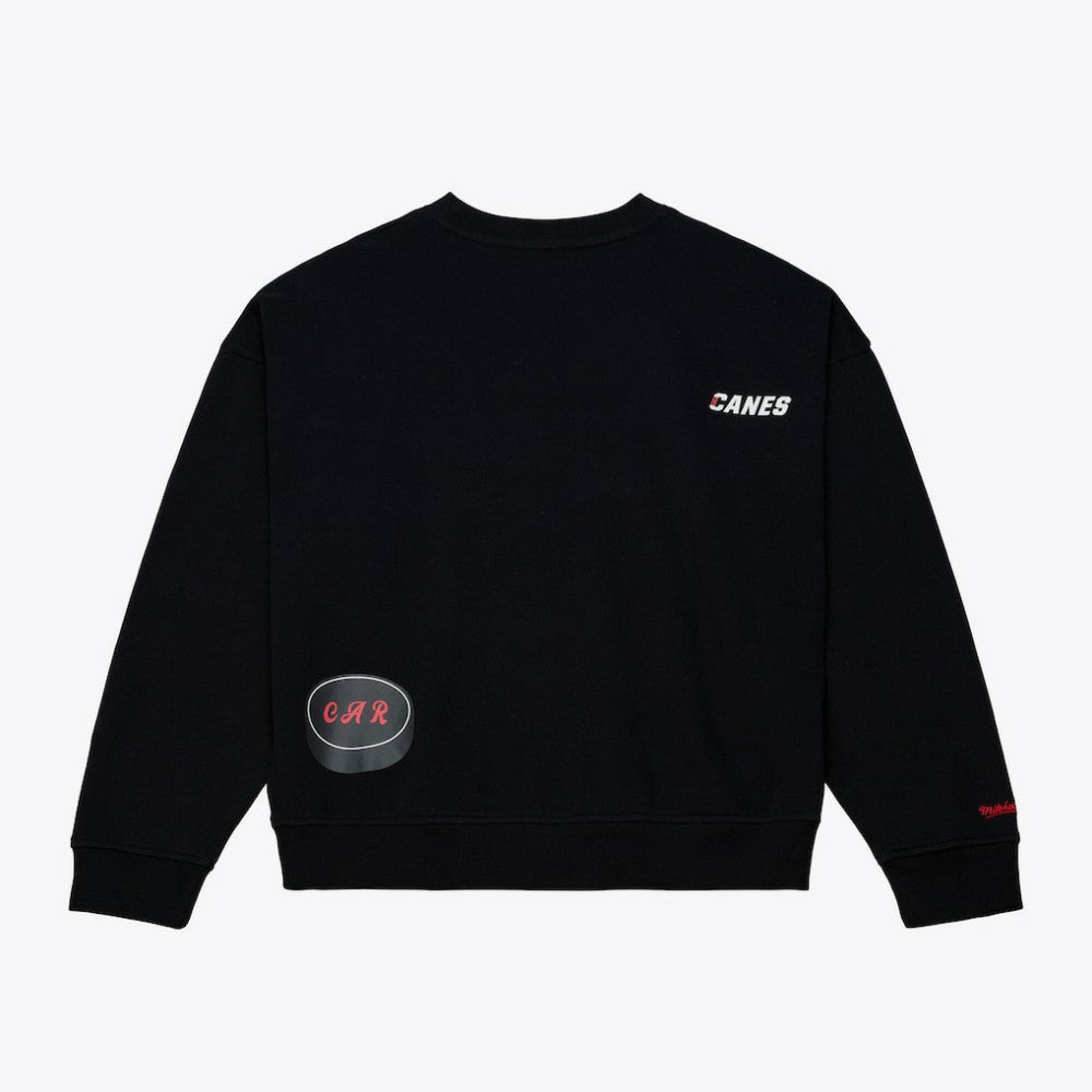 NHL Black Carolina Hurricanes Mitchell & Ness Women's Crewneck Sweatshirt