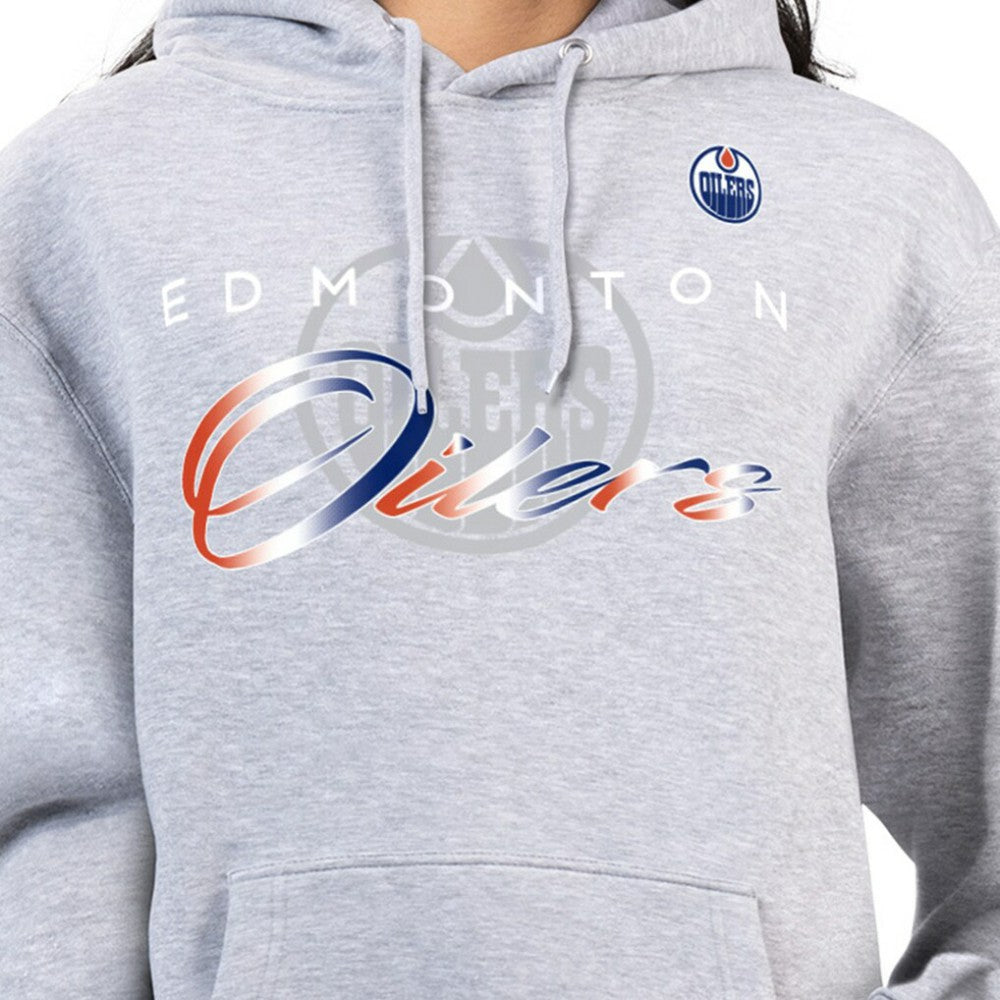 NHL Gray Edmonton Oilers G-III 4Her by Carl Banks Women's Shadow Logo Fleece Hoodie